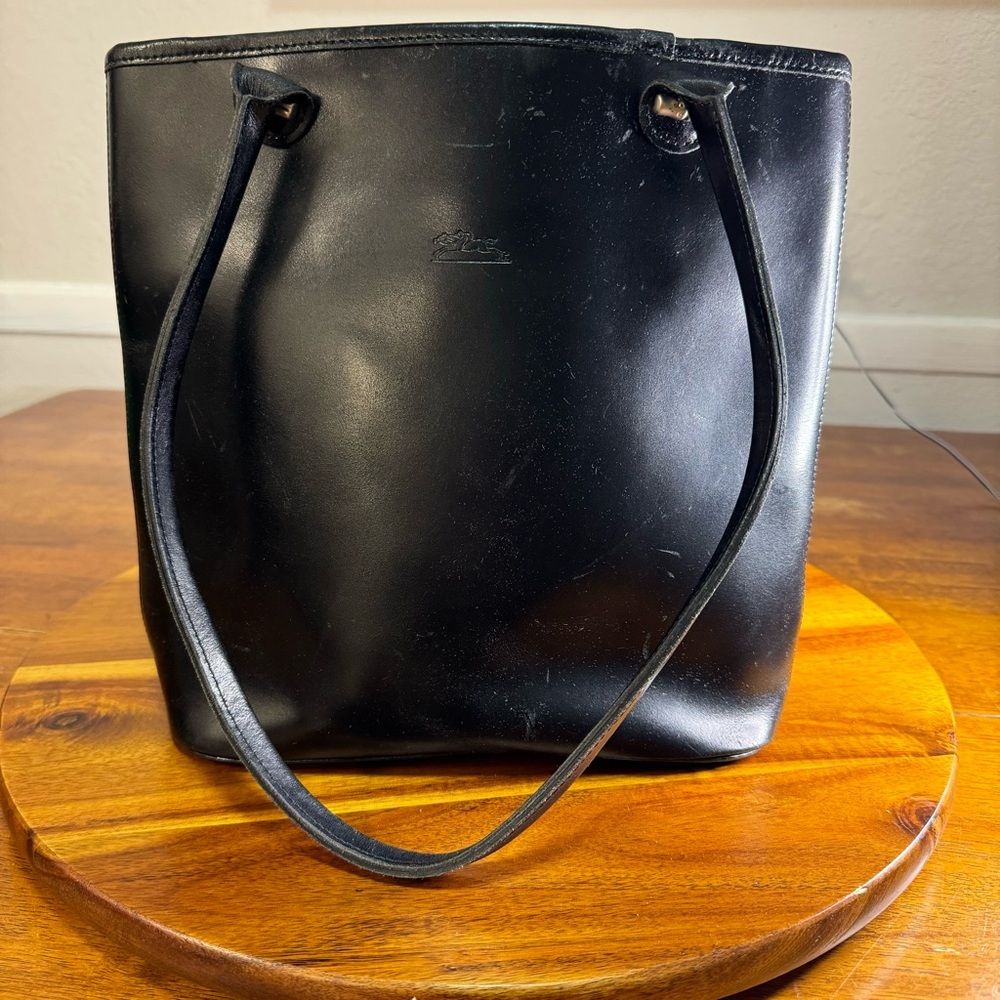 LONGCHAMP HANDBAG Classic Simple Professional Black Leather ShoulderBag